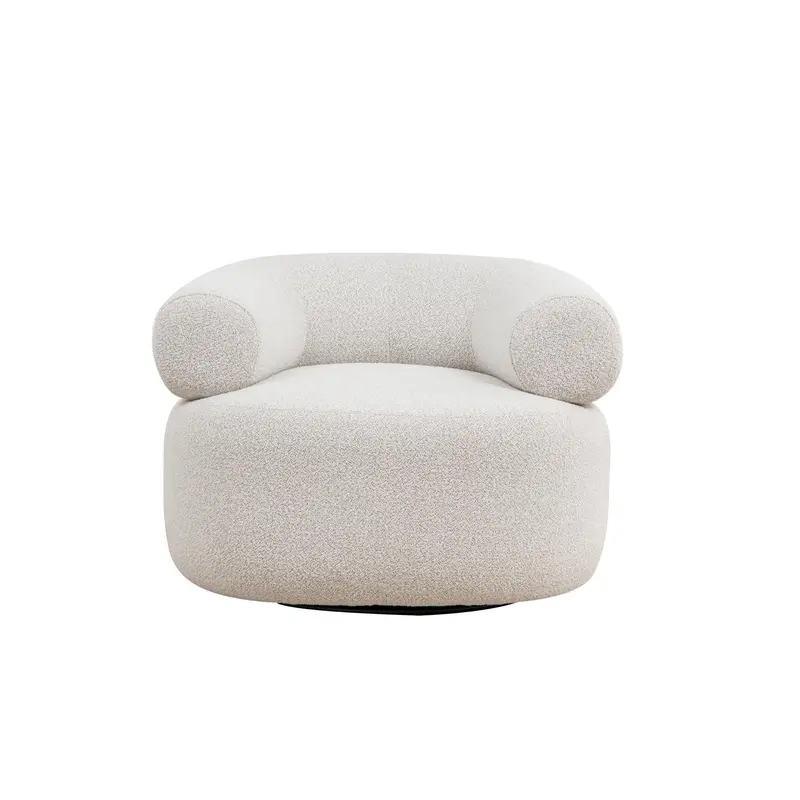 Drehsessel Alessa aus Teddy Bouclé - Weiß