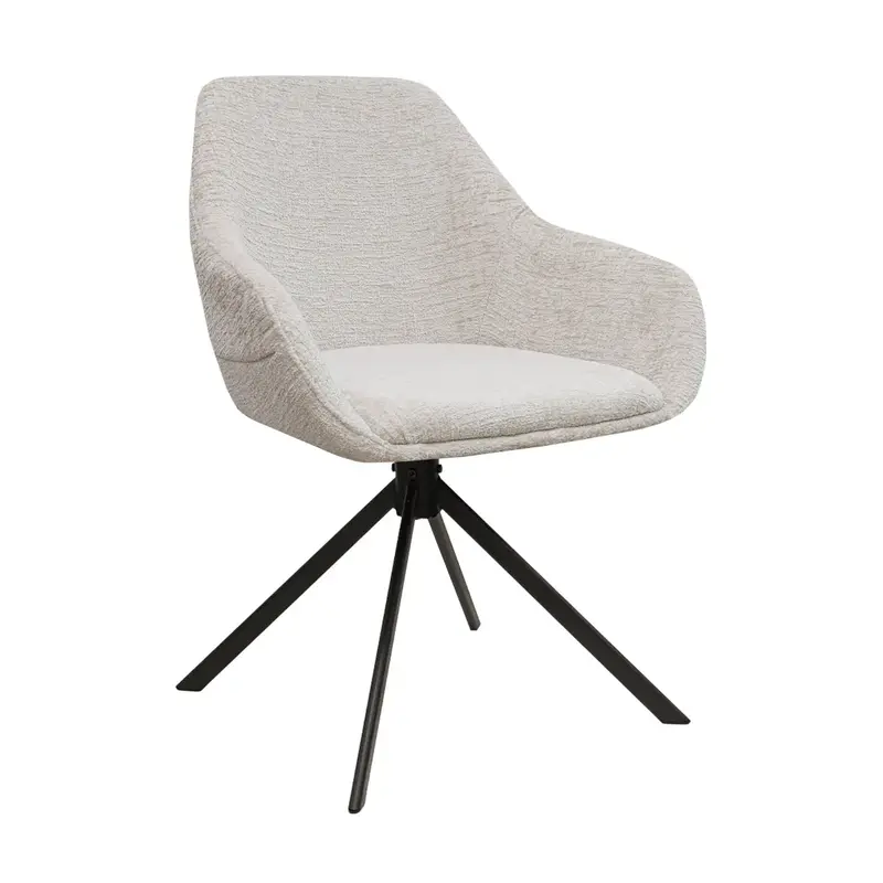 Drehstuhl – Texture Stoff, 360° Drehfunktion, Champagner Farbe - Jule | Kick Collection