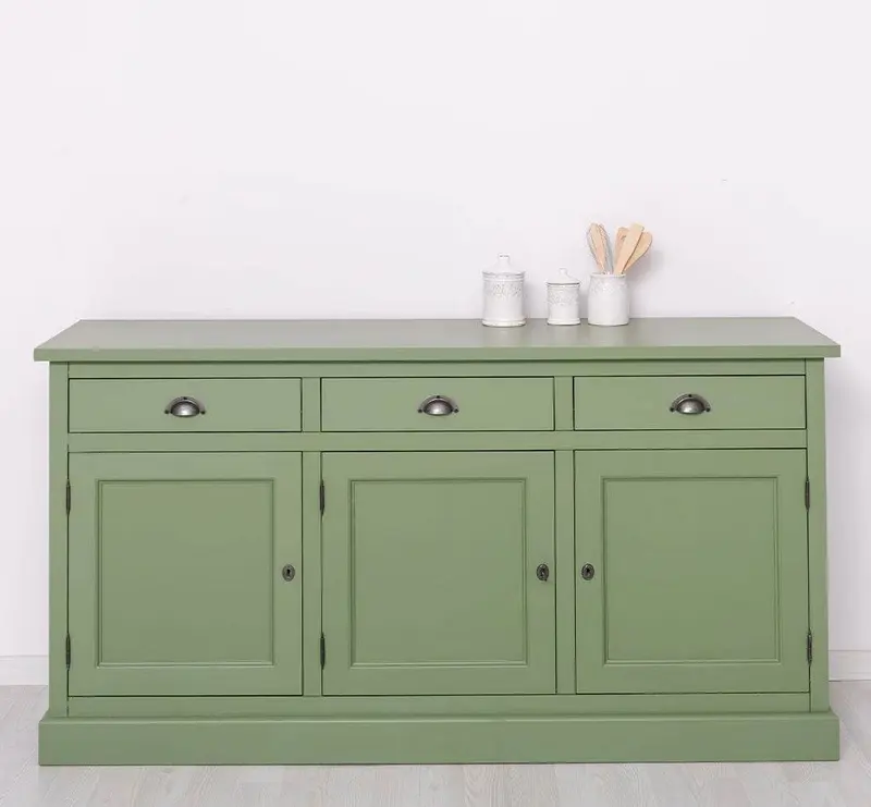 Dreitüriges Sideboard 175 aus Massivholz mit drei Schubladen