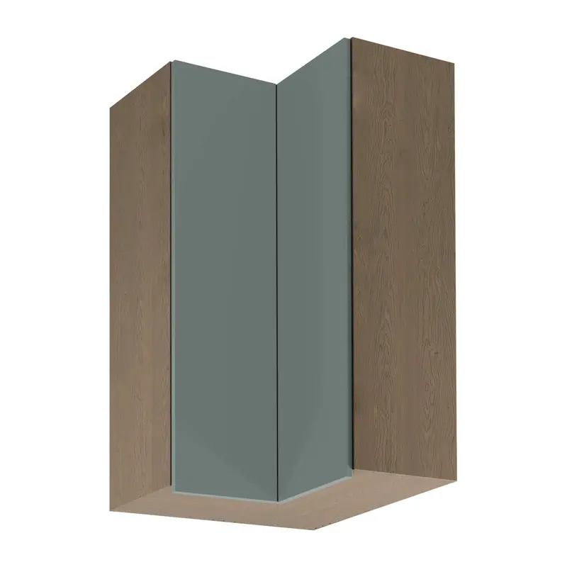 Eckhängeschrank – Livaro – G60N2 Grün / Dunkle Eiche