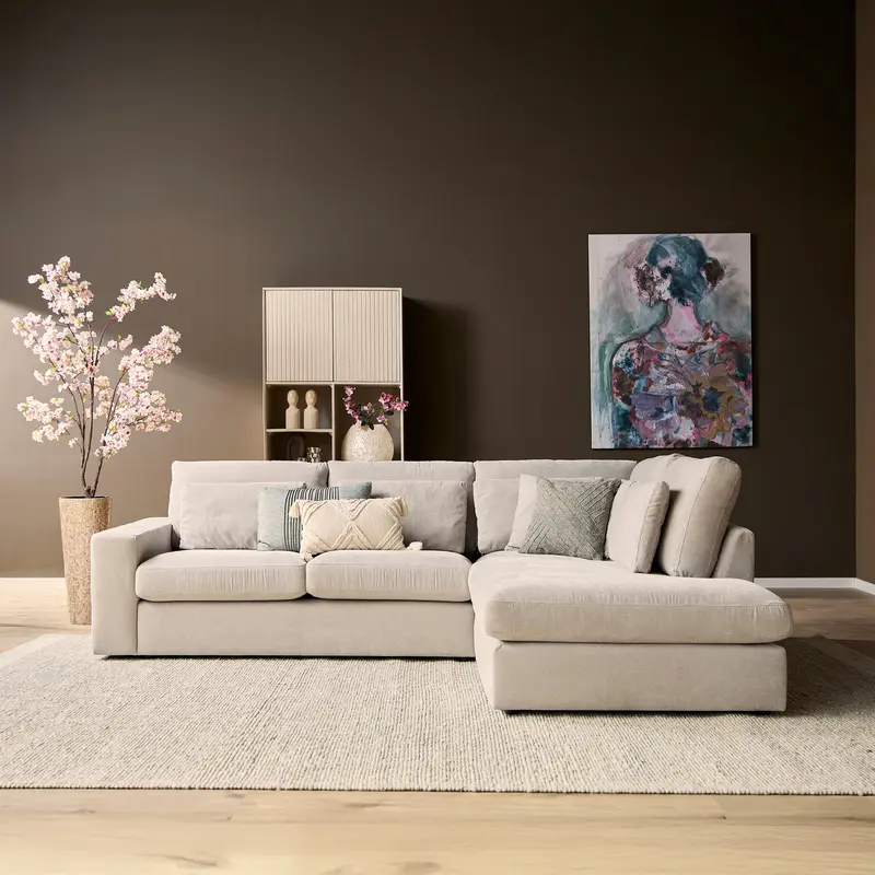 Ecksofa – 2,5-Sitzer, Ottomane rechts, Kaltformschaum Polsterung – Jesse | Starfurn