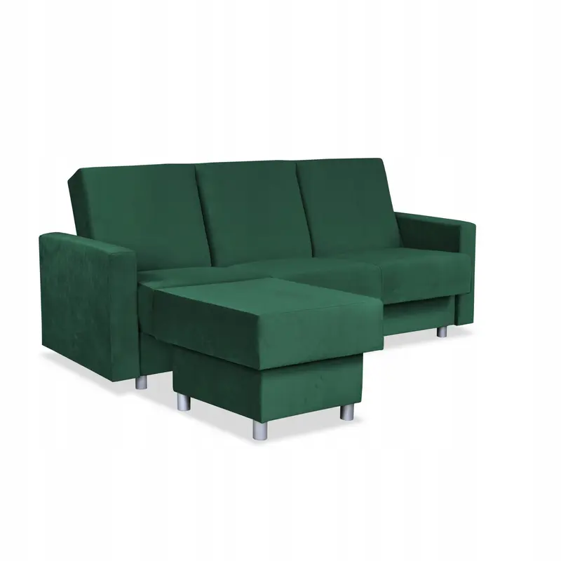 Ecksofa Alicja grün Schlaffunktion Fußhocker Ausführung NEW VELVO 119
