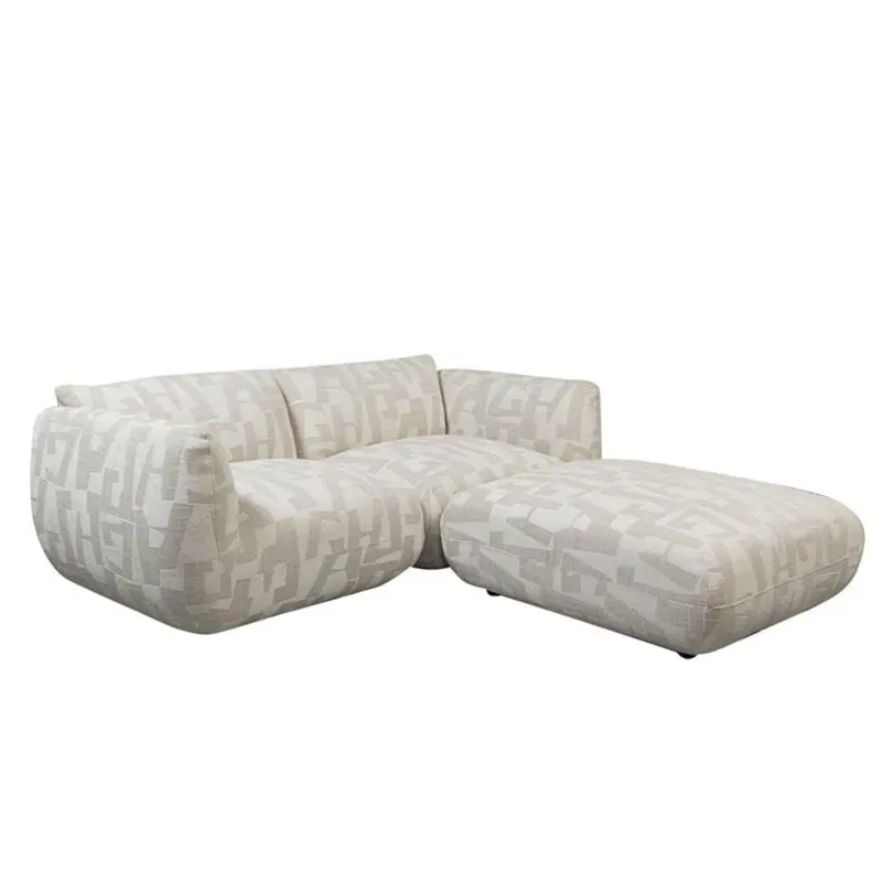Ecksofa Amsterdam als 2,5-Sitzer - Longchair rechts - Cremeweiß