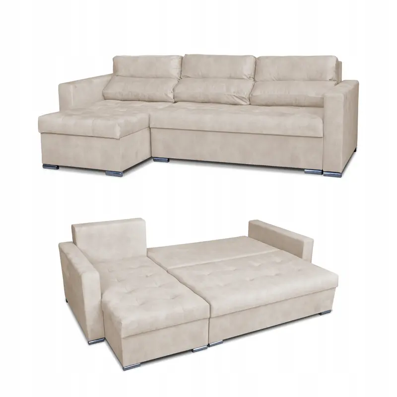 Ecksofa Ari beige Schlaffunktion Ausführung AURA 02