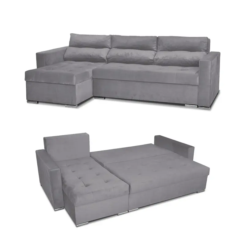 Ecksofa Ari grau Schlaffunktion Ausführung Monolit 85