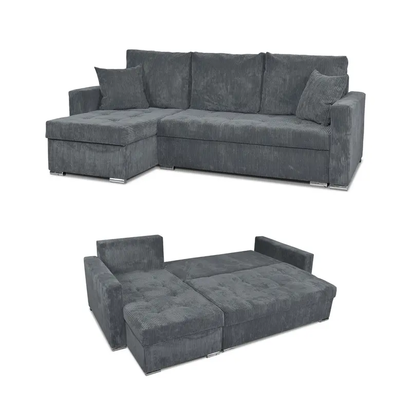 Ecksofa Bonito grau Schlaffunktion Ausführung ANAFI 3