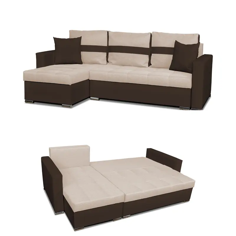 Ecksofa Figo grau Schlaffunktion