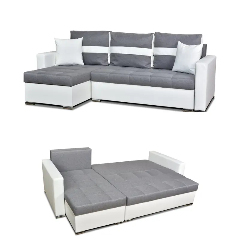 Ecksofa Figo grau Schlaffunktion