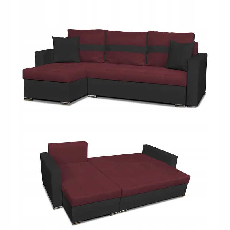 Ecksofa Figo schwarz Schlaffunktion