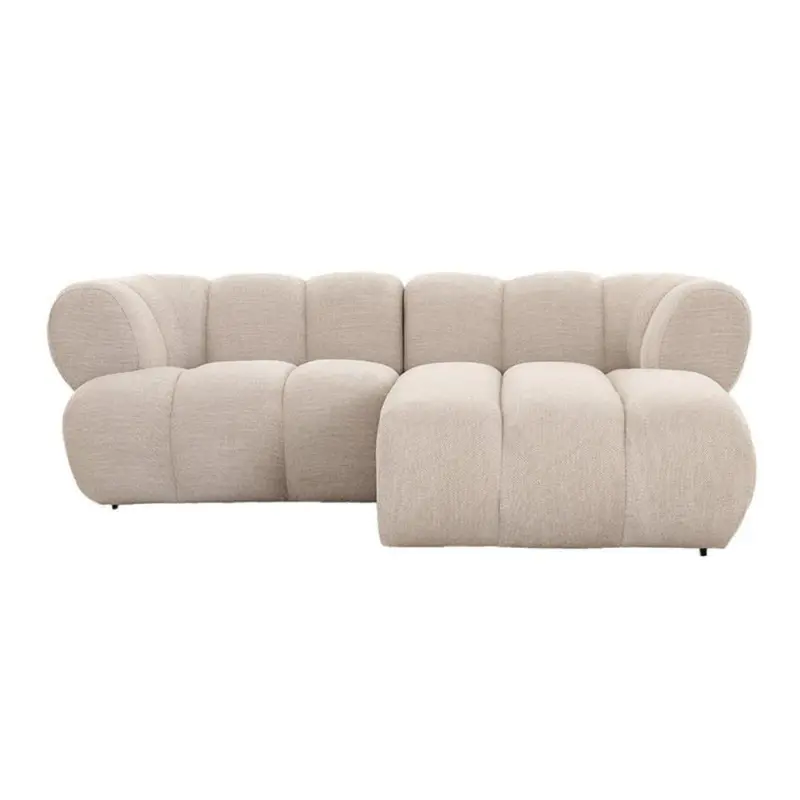Ecksofa New York als 2,5-Sitzer - Longchair rechts - Beige