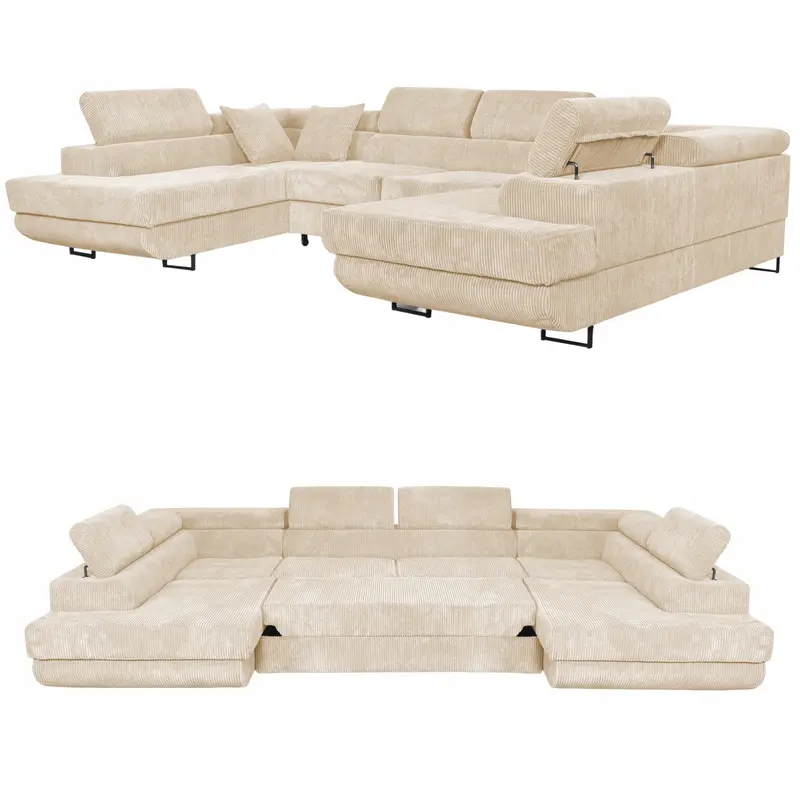 Ecksofa Savio beige Schlaffunktion Ausführung .U Savio An 22