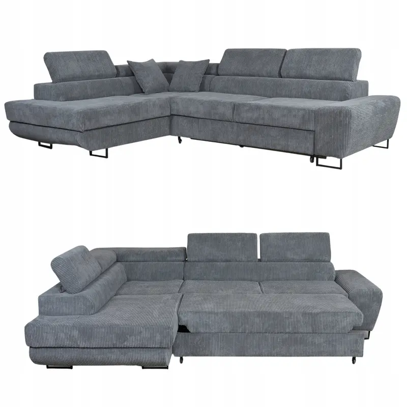 Ecksofa Savio grau Schlaffunktion Ausführung L Savio An 3