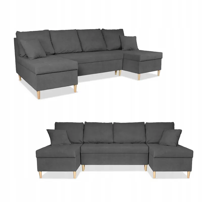 Ecksofa Wigo Samtoptik Schlaffunktion