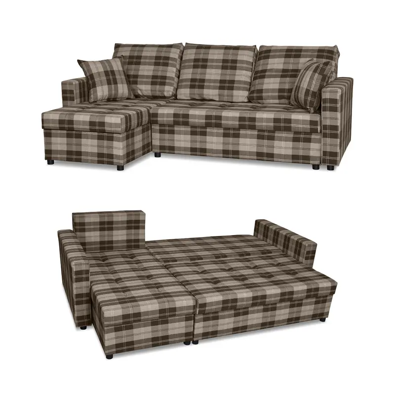 Ecksofa Winston braun Schlaffunktion