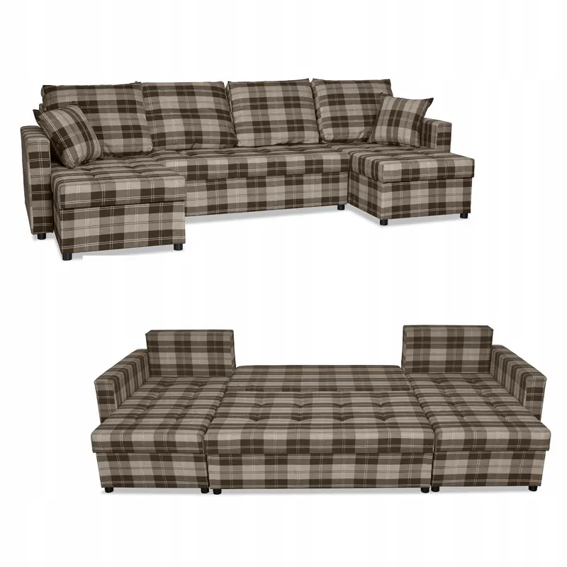 Ecksofa Winston braun Schlaffunktion