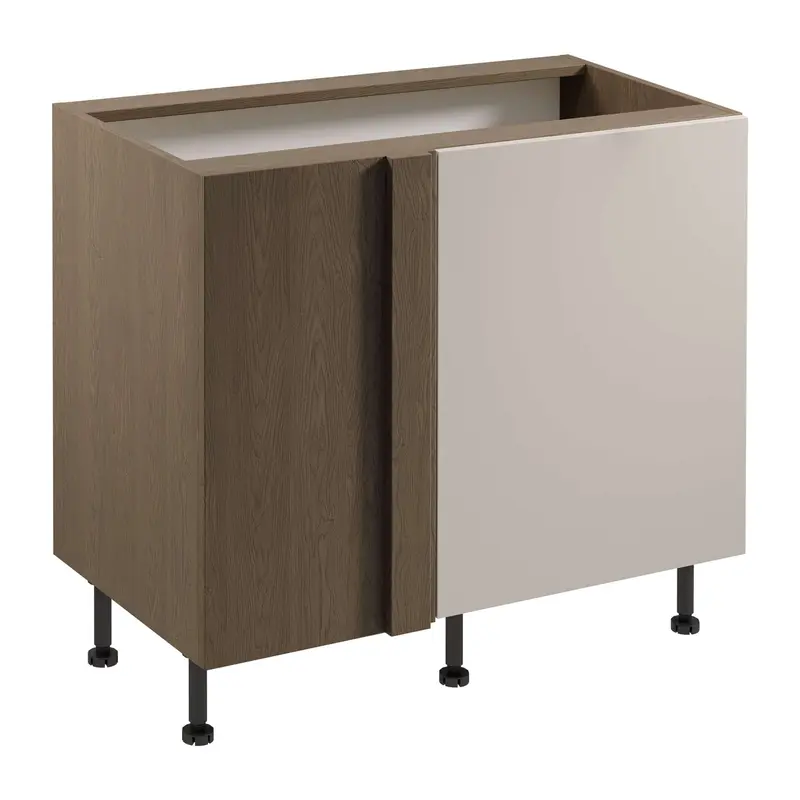 Eckunterschrank – Livaro – D100N P/L Beige / Dunkle Eiche