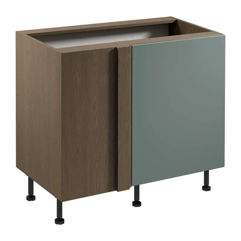 Eckunterschrank – Livaro – D100N P/L Grün / Dunkle Eiche