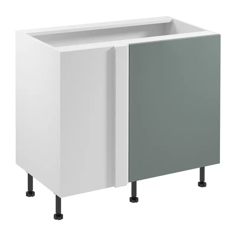 Eckunterschrank – Livaro – D100N P/L Grün Matt / Weiß