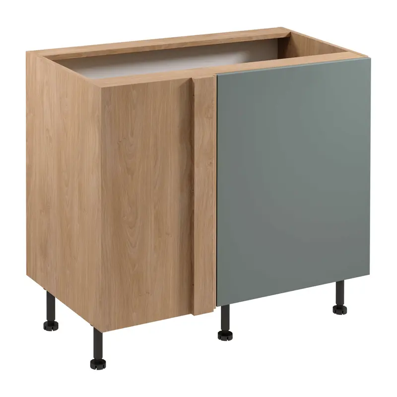 Eckunterschrank – Livaro – D100N P/L Grün / Sonoma Eiche