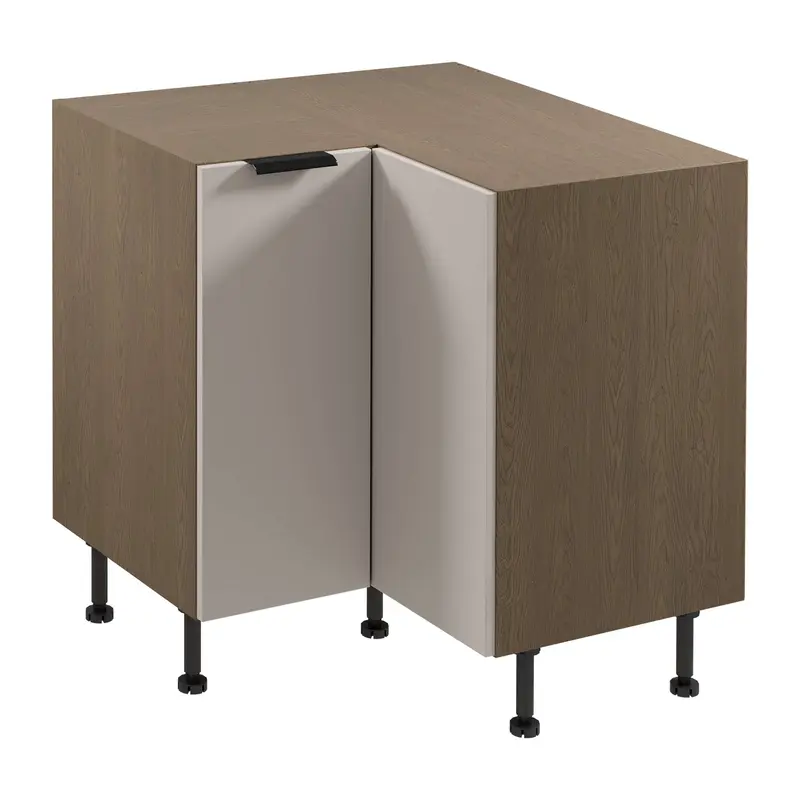 Eckunterschrank – Livaro – D90N Beige / Dunkle Eiche
