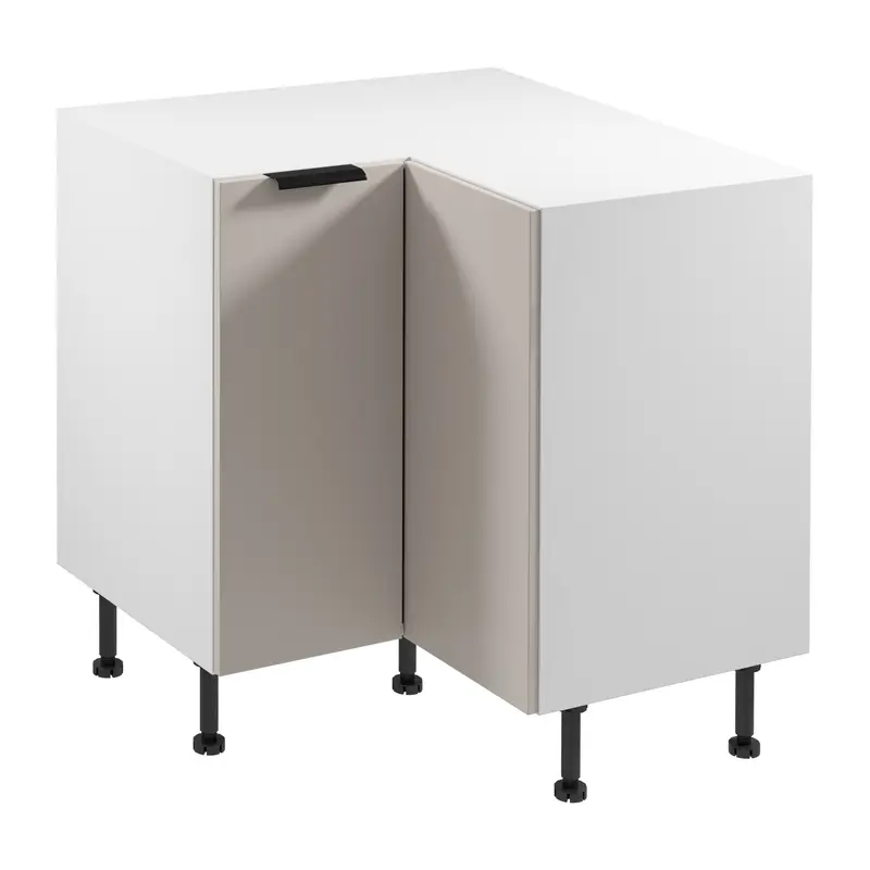 Eckunterschrank – Livaro – D90N Beige / Weiß