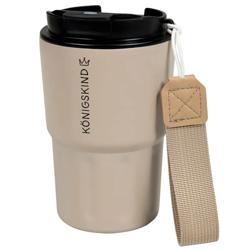 Edelstahl-Thermobecher „Königskind“ sandfarben 320 ml