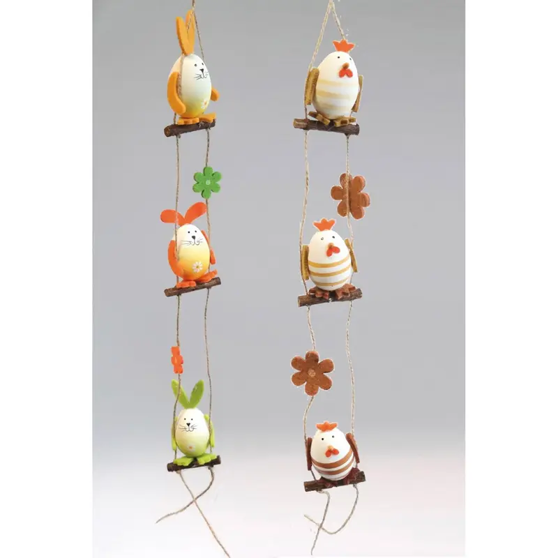 Eiergirlande mit Motiv "Hase" und "Huhn" - 2er Set