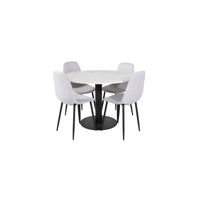 Essgruppe Esstisch Estelle Ø106cm mit Stühlen Polar