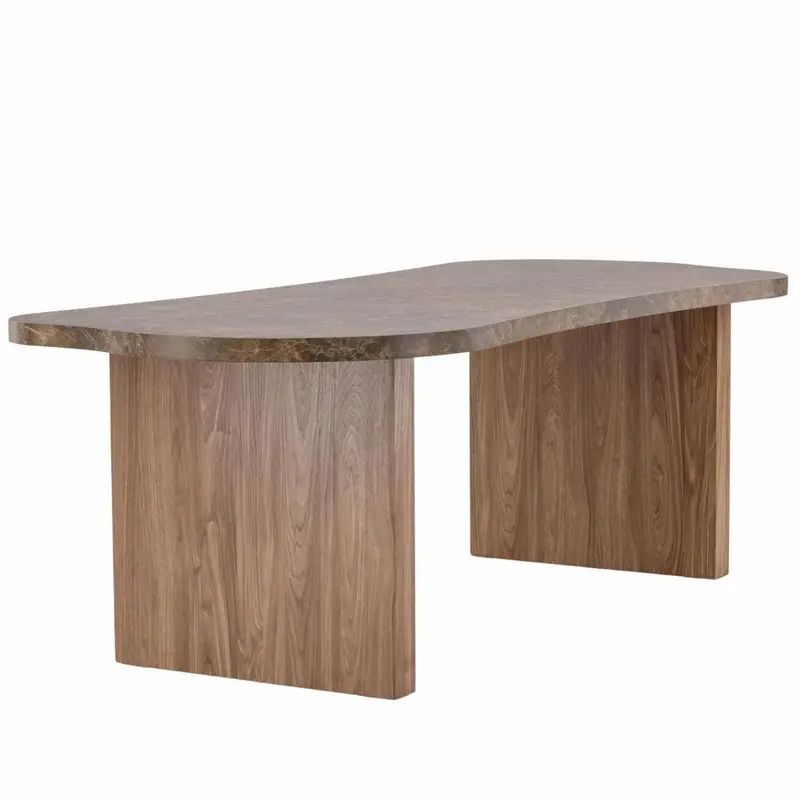 Esstisch Eleonora mit Tischplatte in Marmoroptik 230cm - Braun