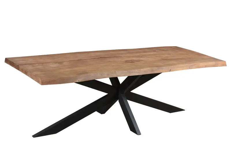 Esstisch Nairobi Tree Top Spider mit Baumkante 220cm aus Mangoholz - Braun