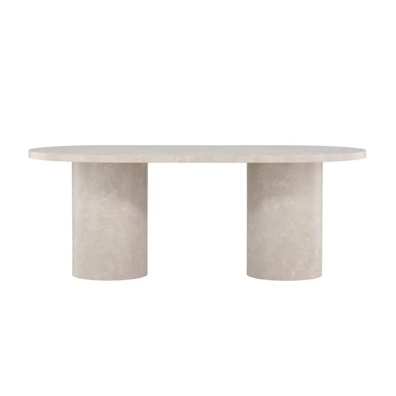 Esstisch Narvik Oval 200*100cm in Marmoroptik - Beige