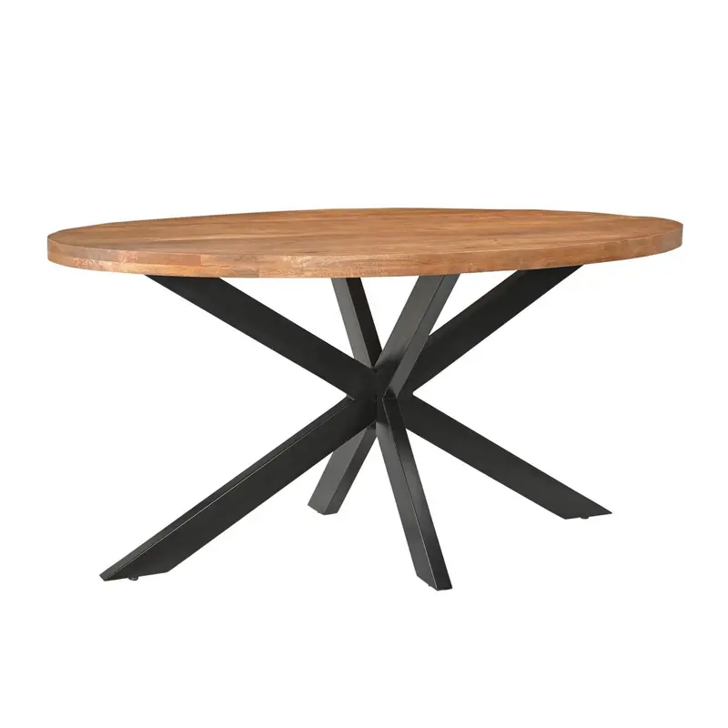 Esstisch Rocky Oval aus Mangoholz 160cm - Braun