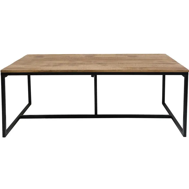 Esstisch Ronaldo 200cm aus Massivholz mit Metallgestell - Natur