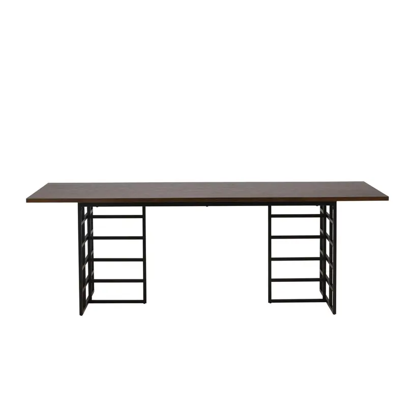 Esstisch Ystad 220cm mit Stahlgestell - Mokka/Schwarz