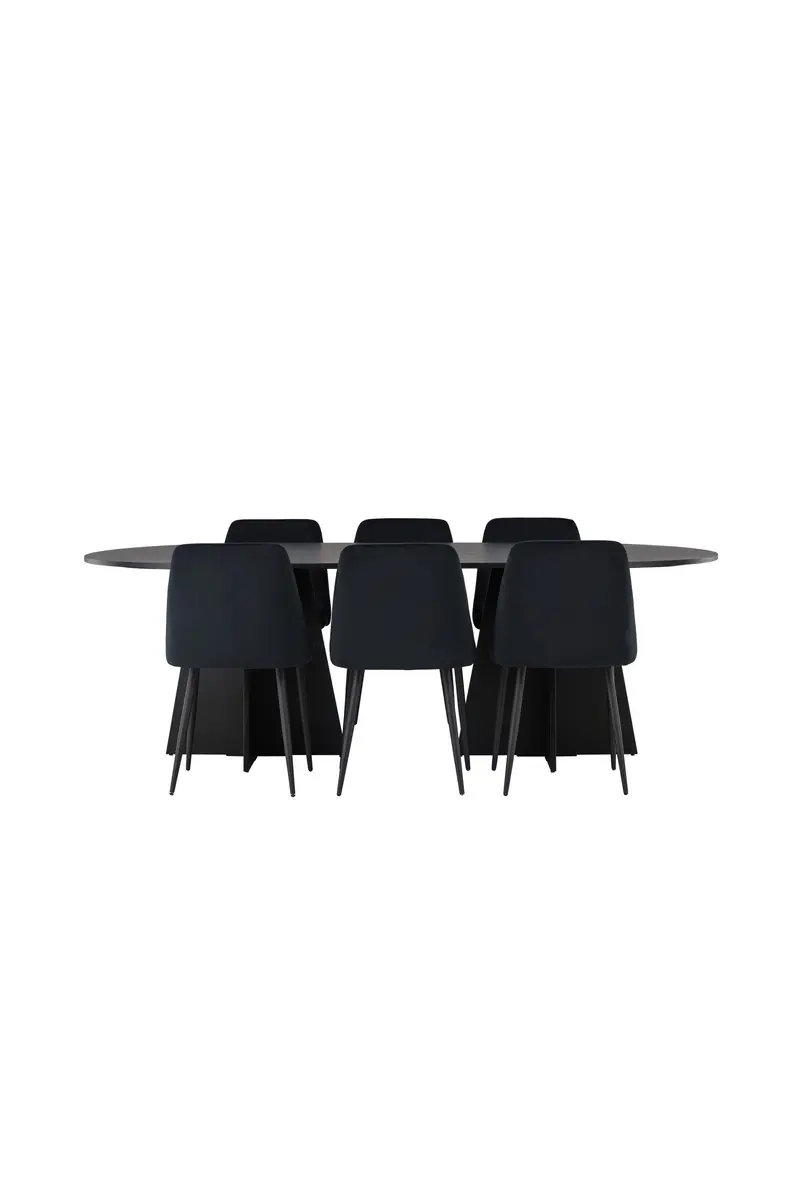 Esszimmer Set Bootcut Mit Den Stühlen Night Ovales Essgruppen Set