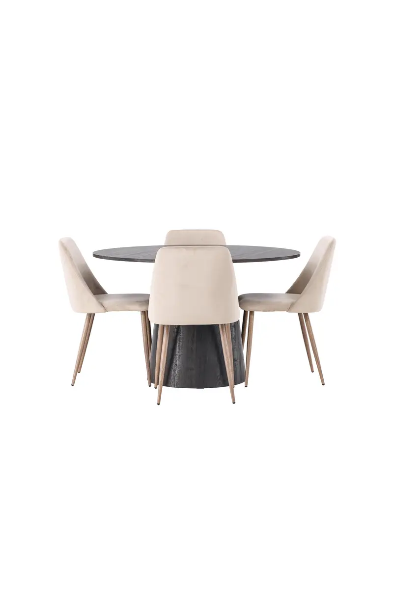 Esszimmer Set Lanzo Mit Den Stühlen Night Rundes Essgruppen Set