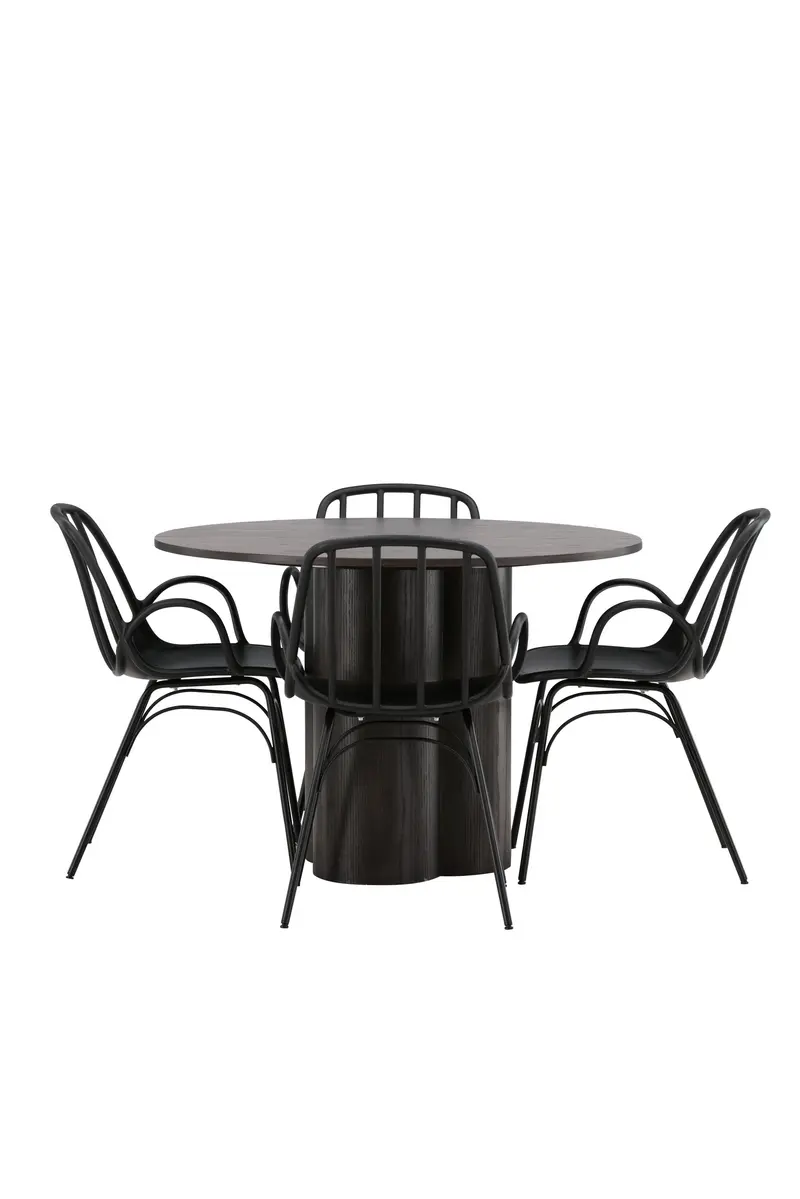 Esszimmer Set Olivia Mit Den Stühlen Dyrön Rundes Essgruppen Set