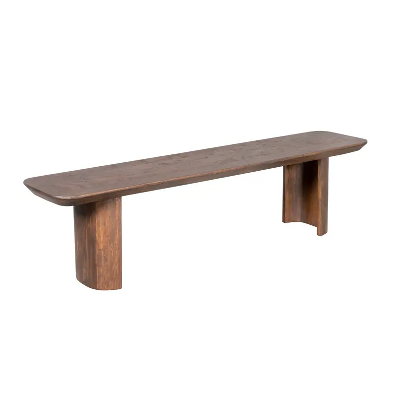 Esszimmerbank – Braunes Mangoholz, Halb Runde Beine, Massives Design 180 cm – Maré | Starfurn