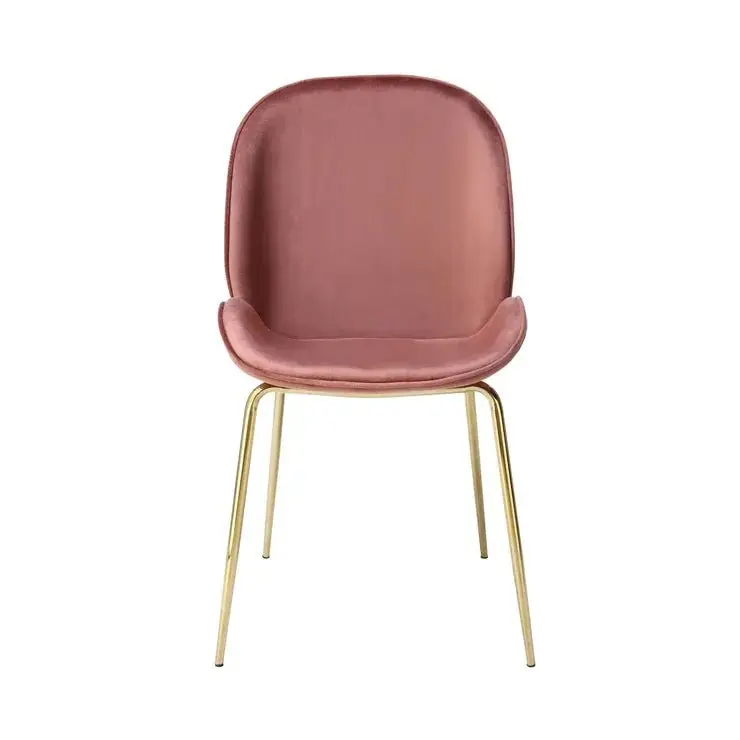 Esszimmerstuhl – Altrosa Messing, Polyester Metall, Modern Design, 87 cm - Charlize 110 | Kayoom