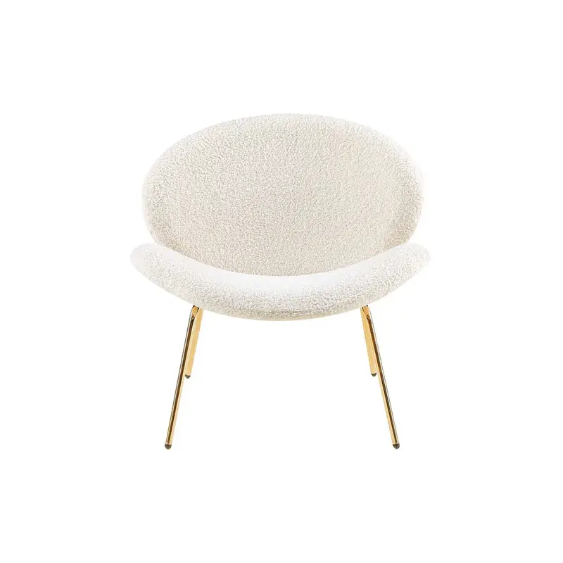 Esszimmerstuhl – Beige-Goldene Farbgebung, Weicher Bouclé Bezug, Modernes Lounge Design, 74 cm - Jaden 125 | Kayoom