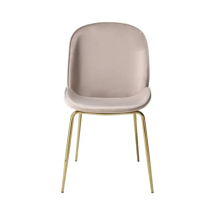 Esszimmerstuhl – Beige Messing, Polyester Stoff, Modern Design, 87 cm - Charlize 110 | Kayoom