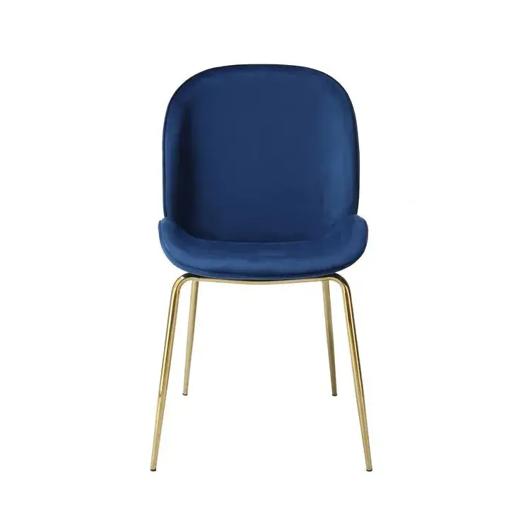 Esszimmerstuhl – Blau Messing, Polyester Stoff, Modern Design, 87 cm - Charlize 110 | Kayoom