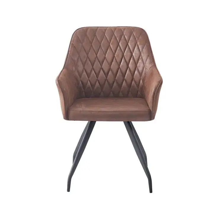 Esszimmerstuhl – Dunkelbraun Farbgebung, Polyester Stoff, Steppung Rücken, 86,5 cm - Amber 225 | Kayoom