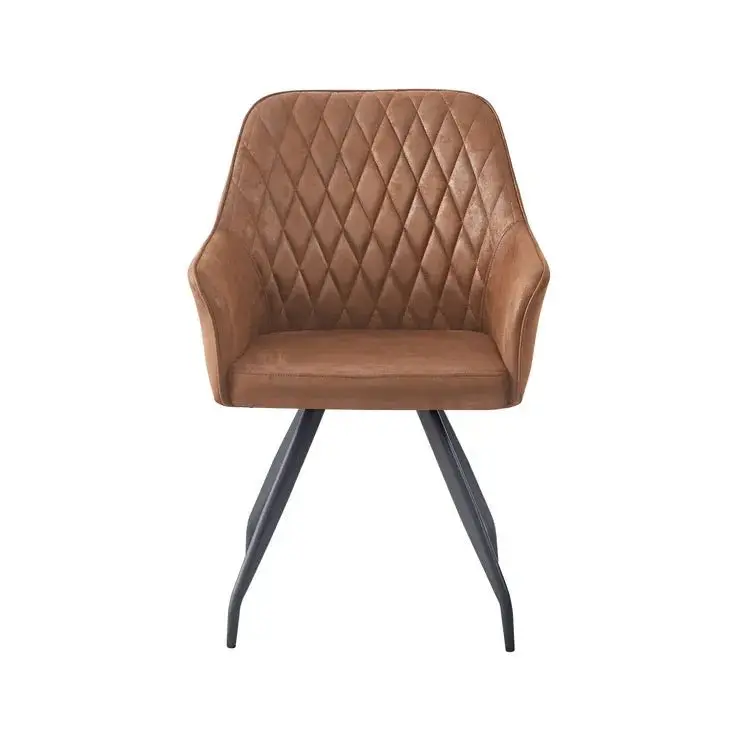 Esszimmerstuhl – Edler Braunton, Gepolsterte Sitzfläche, Klassische Steppung, 86,5 cm - Amber 225 | Kayoom
