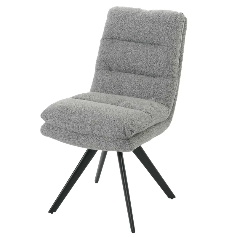 Esszimmerstuhl G66 ohne Armlehne, grau - boucle