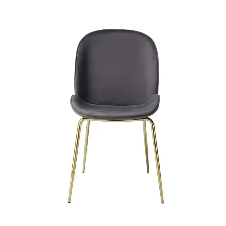 Esszimmerstuhl – Grau Messing, Polyester Bezug, Modern Design, 87 cm - Charlize 110 | Kayoom