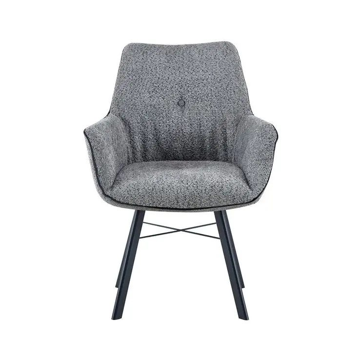 Esszimmerstuhl – Graue Farbgebung, Polyester Stoff, Drehfunktion Rückstellung, 91 cm - Allie 125 | Kayoom