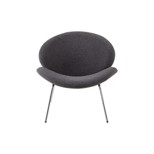 Esszimmerstuhl – Graue Farbgebung, Weicher Bouclé Bezug, Modernes Lounge Design, 74 cm - Jaden 125 | Kayoom
