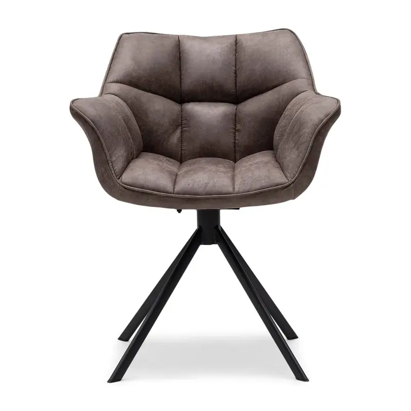 Esszimmerstuhl Kaffeefarbenes Pellini-Leder & Metall 1 – Carnaby | Rivièra Maison