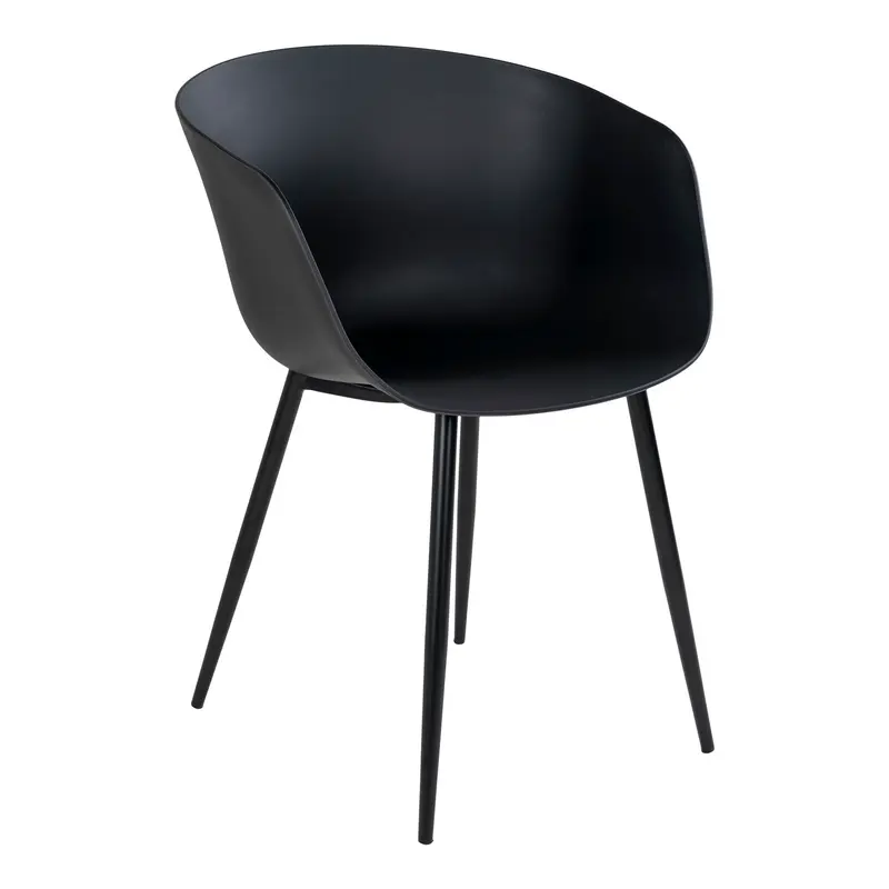Esszimmerstuhl - Schwarz, PP-Kunststoff, schwarze Beine - Roda | House Nordic